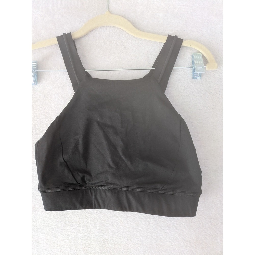 Lululemon Sports Bra Women's 8 Black High Neck Strappy Back